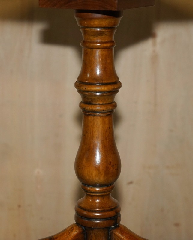 VICTORIAN HAND CARVED POLLARD OAK TILT TOP TRIPOD WINE SIDE END LAMP TABLE gallery
