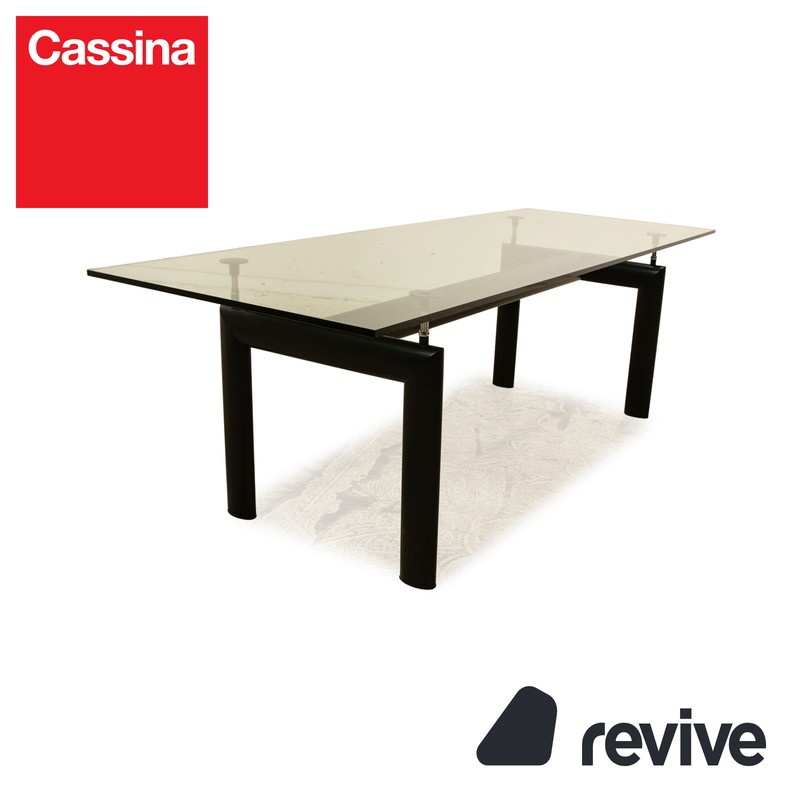 Cassina Le Corbusier LC 6 Glass Dining Table Black 225 X 85 X 72 Cm