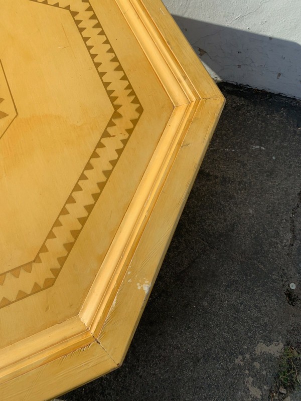 Antique Moroccan Coffee Table Inlaid Carved Wood Tray Rustic Primitive Wood Boho gallery
