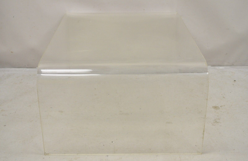 Vintage Mid Century Modern Large 42 x 30 Lucite Waterfall Coffee Table gallery