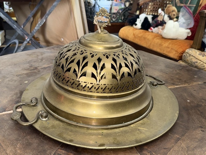 Spanish Revival Brazier Colonial Style Octagonal Coffee Table Bronze Mounts gallery
