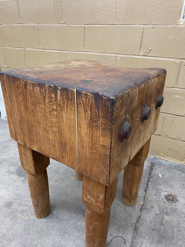Vintage Bally Butcher Block Antique 1929 Table Original