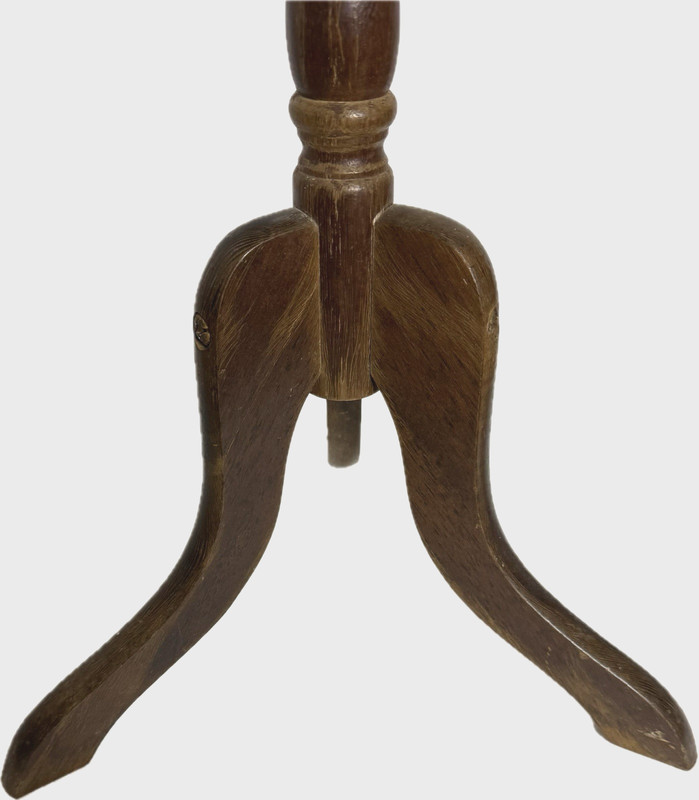 Vtg Rustic Farmhouse Solid Wood Square Pedestal Scalloped Table Plant Stand MCM gallery