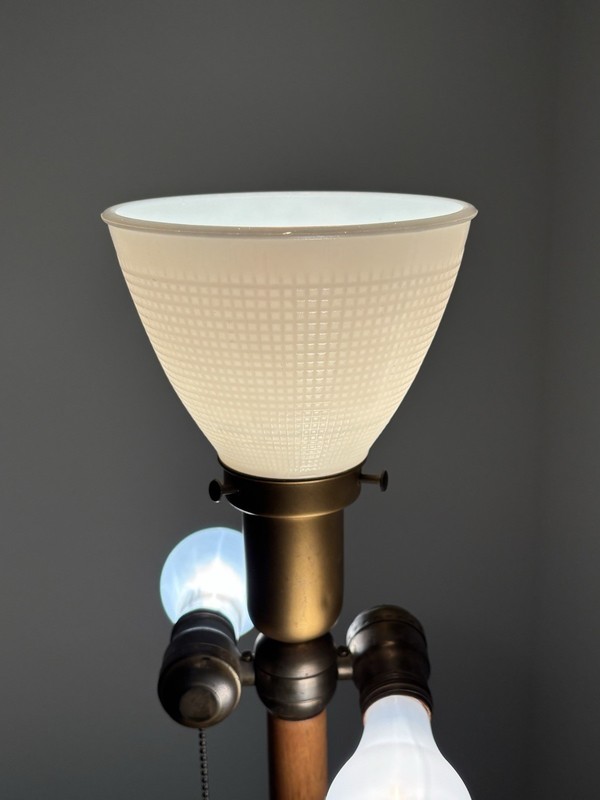 Dunbar Snack Table Floor Lamp Edward Wormley Mid Century Modern Walnut Burlwood gallery