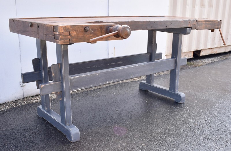 Oak Trestle-Base Carpenter's and Joiner's Workbench gallery