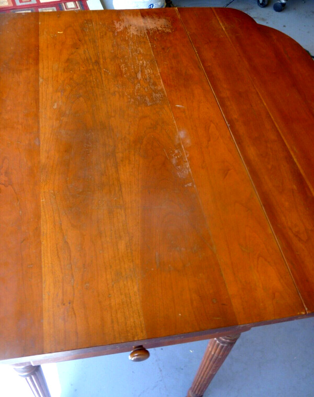 Stickley Cherry Valley dining drop leaf table 2 drawer Antique Mid century gallery
