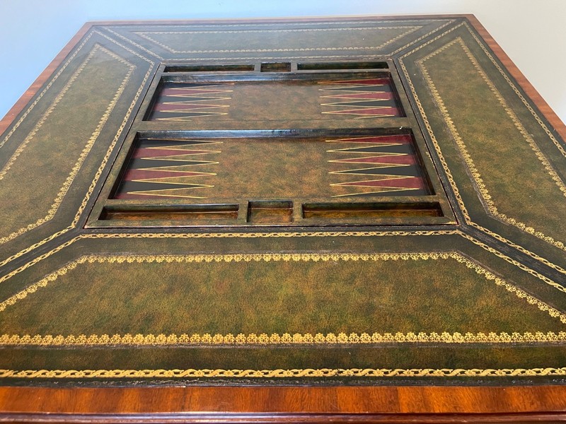 PRICE REDUCTION !Vintage Maitland Smith Games table and 4 matching chairs gallery