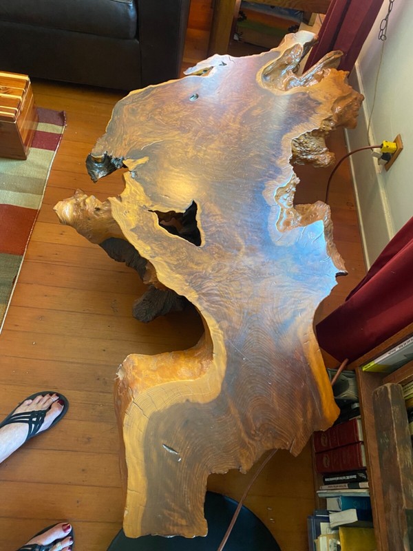 Vintage 1970s California Redwood Table Coffee