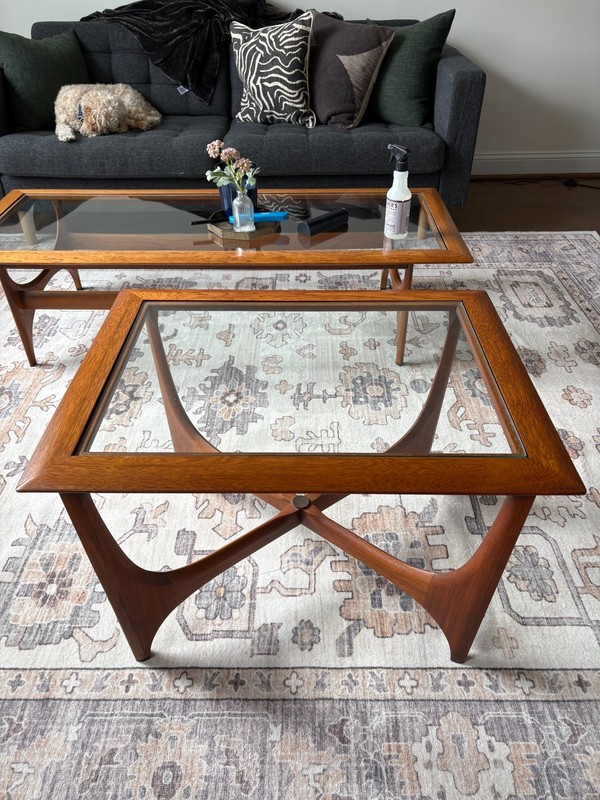 Lane Silhouette MCM End Table 1044-05 Walnut & Glass – April 1964 (A)
