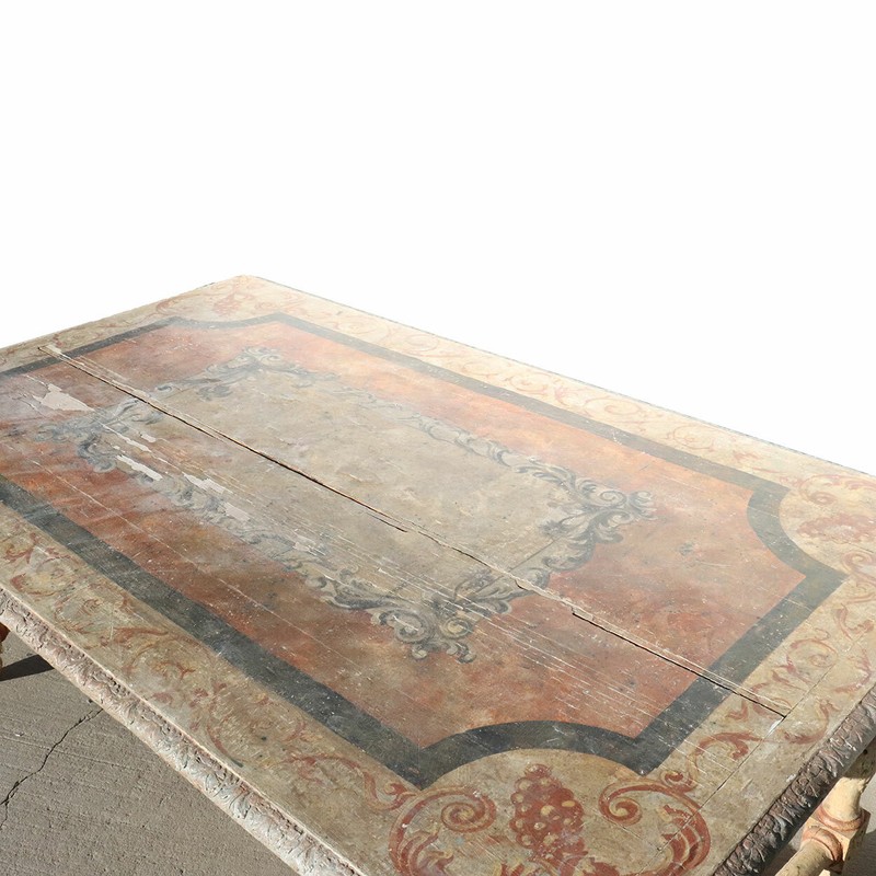 Antique French Henri II Painted Oak Library / Desk / Dining Table 19th century gallery