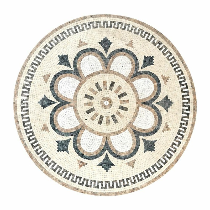 White Marble Mosaic Made in Italy 100 cm