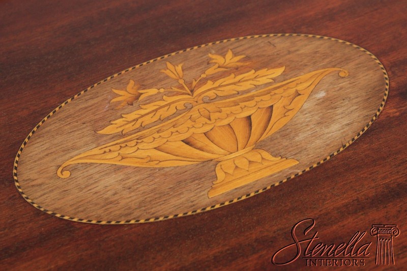 F73268: English Edwardian Inlaid Mahogany Oval Tray Table gallery