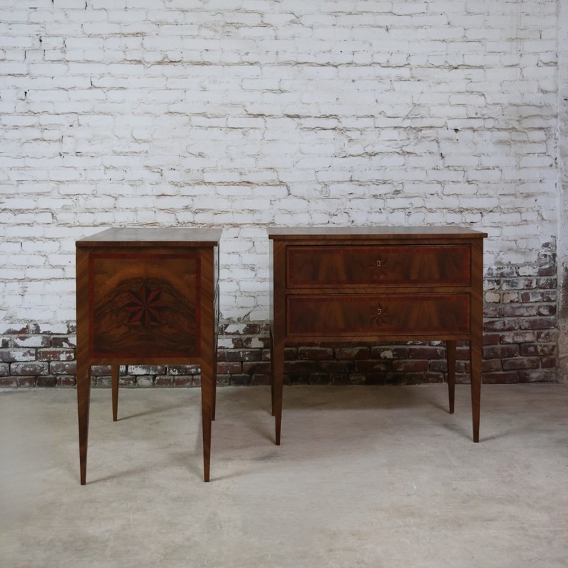 19th Century French Walnut Star Inlay Table (Set of 2) gallery