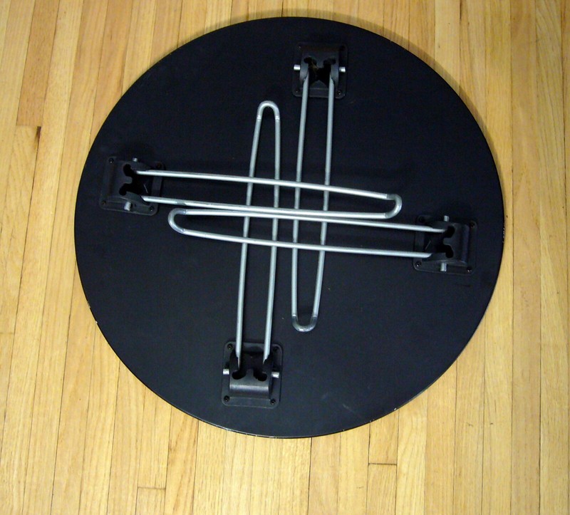 Vintage Modern Coffee Table black lacquer Wood Folding Hairpin Legs 1970s gallery