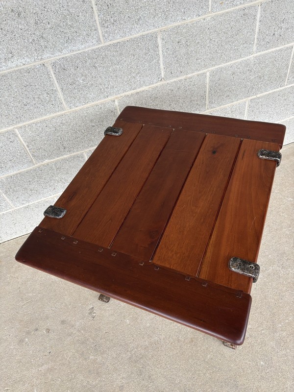 SPANISH REVIVAL STYLE CHERRY & CAST IRON SIDE/END TABLE gallery