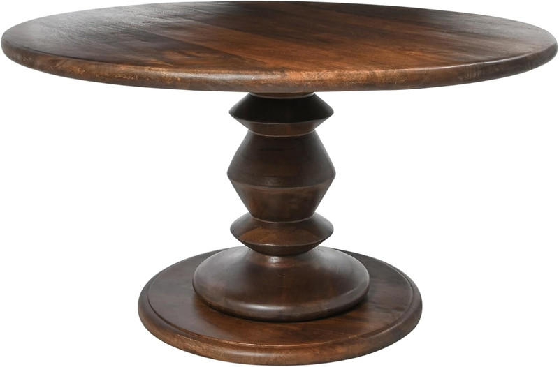 Mid Century Modern Walnut Pedestal Coffee Table – Solid Wood Design