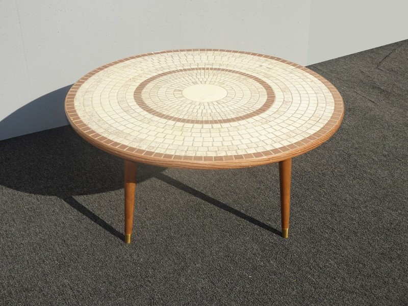 Vintage Mid Century Gordon and Jane Martz Mosaic Tiled Coffee Table Eagle Motif gallery