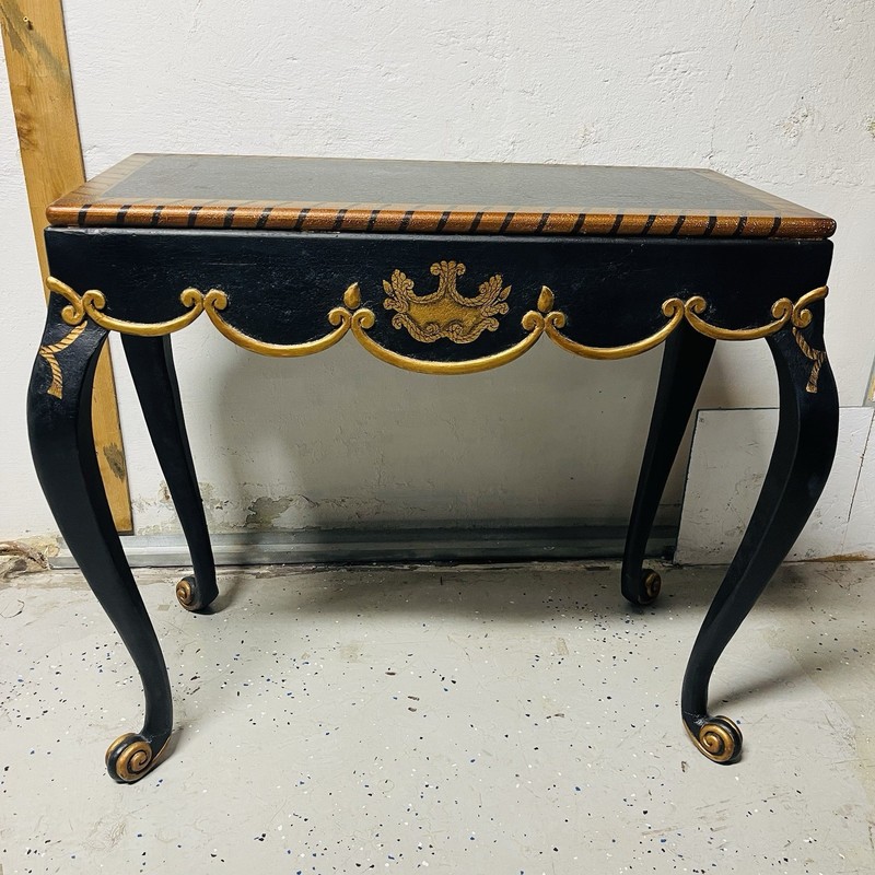 Louis XV Style Black With Gold Console Table gallery