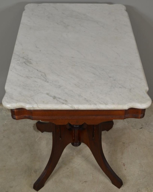Antique Victorian Marble Top Shapely Stand #22588 gallery