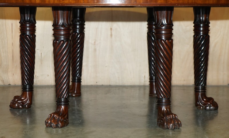 HUGE 12 PERSON ANTIQUE REGENCY 1810 IN THE MANNER OF THOMAS HOPE DINING TABLE gallery