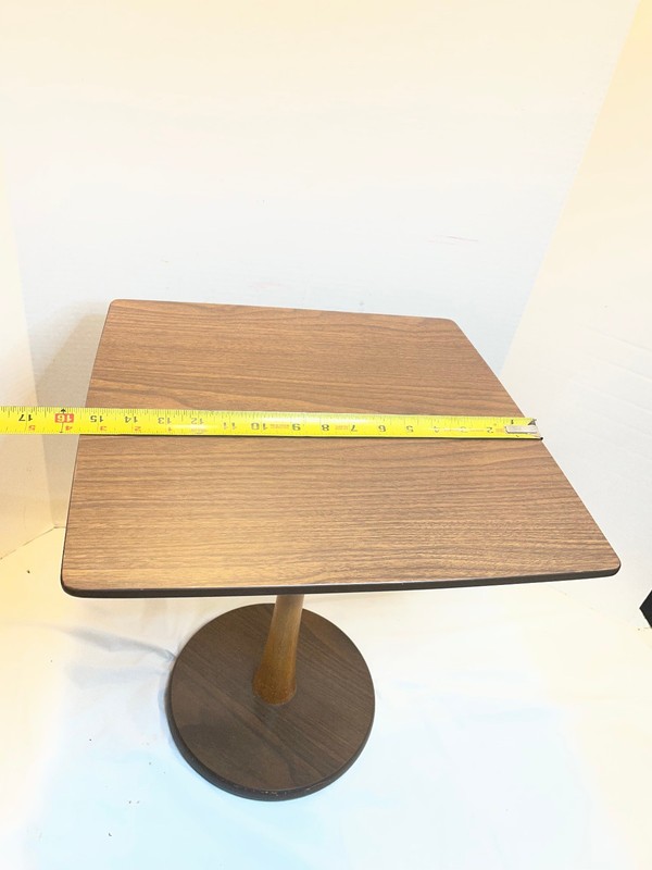 Vintage End Side Table Mid Century Modern Walnut Wood Laminate 17" Tall gallery