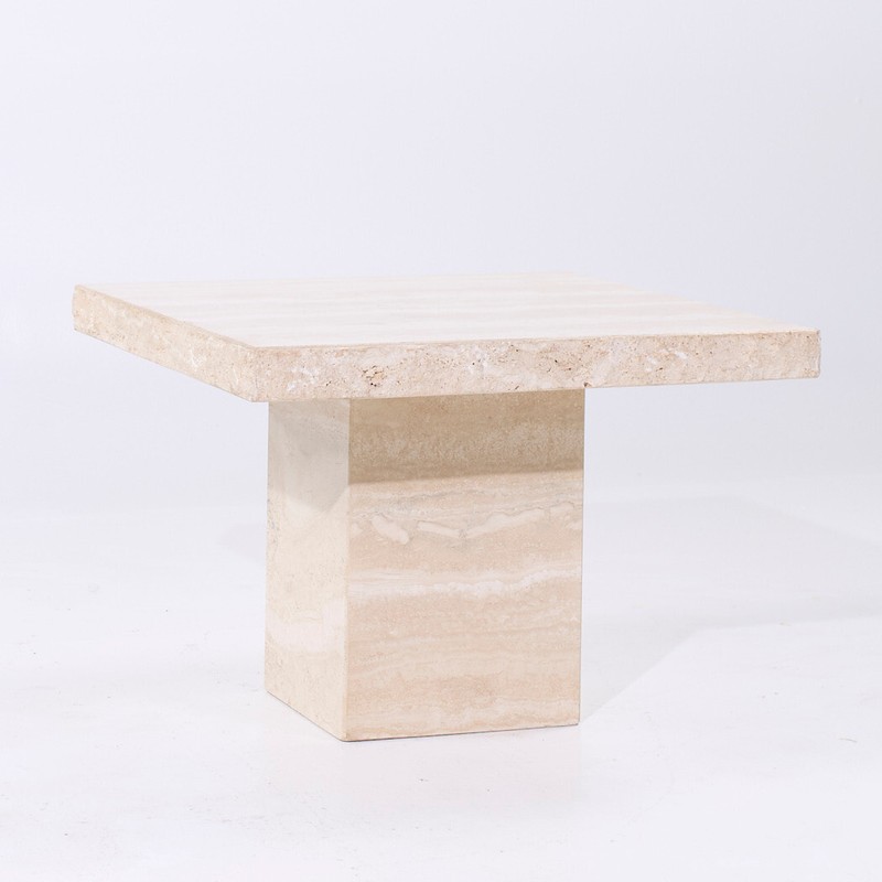 Ello Style Mid Century Travertine Side Table