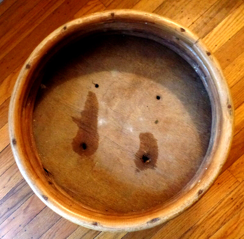 Antique Vintage Light Bamboo Round Small Table without Glass Top gallery