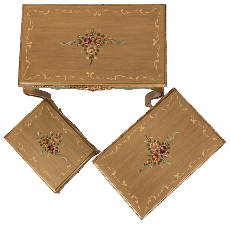 Handcrafted Three-Piece Table Macau M032/ 64X39X62.5 Cm Green Antique gallery