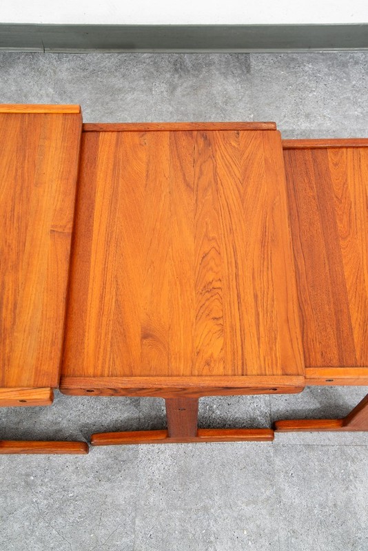 Mid Century Danish Modern Nesting Tables Solid Teak Set 3 Denmark Sled Mcm Wood gallery
