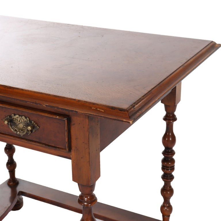 Antique Yorkshire High Point Elizabethan Burl Hall Table 20thC gallery