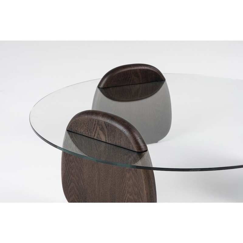 Modrest Buxton - Mid-Century Modern Glass + Dark Walnut Coffee Table gallery
