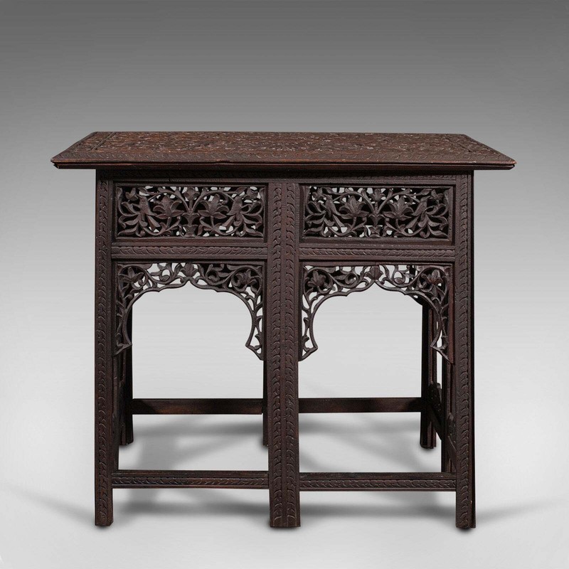 Antique Folding Campaign Table, Anglo Indian, Colonial, Occasional, Victorian gallery