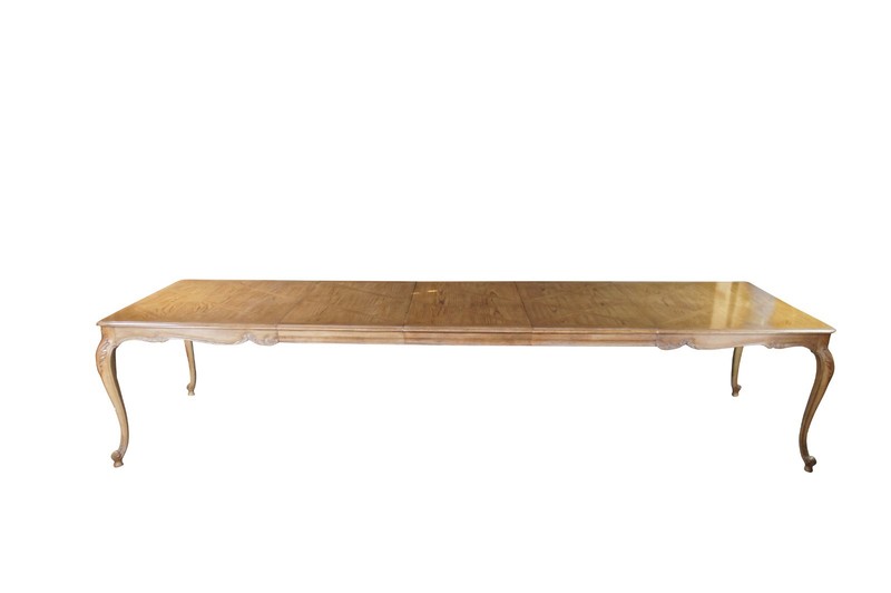 Drexel Heritage French Provincial Oak Parquetry Avalon Extendable Dining Table