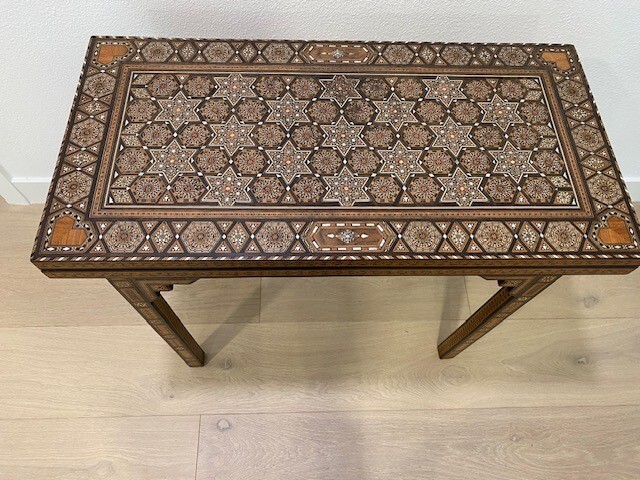 Antique Syrian Inlaid Game Table gallery