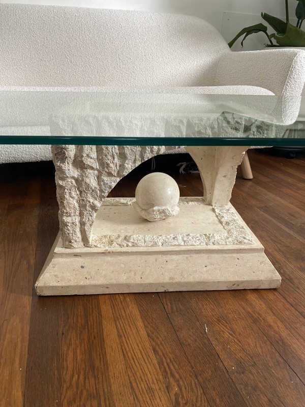 Vintage stone glass coffee table gallery