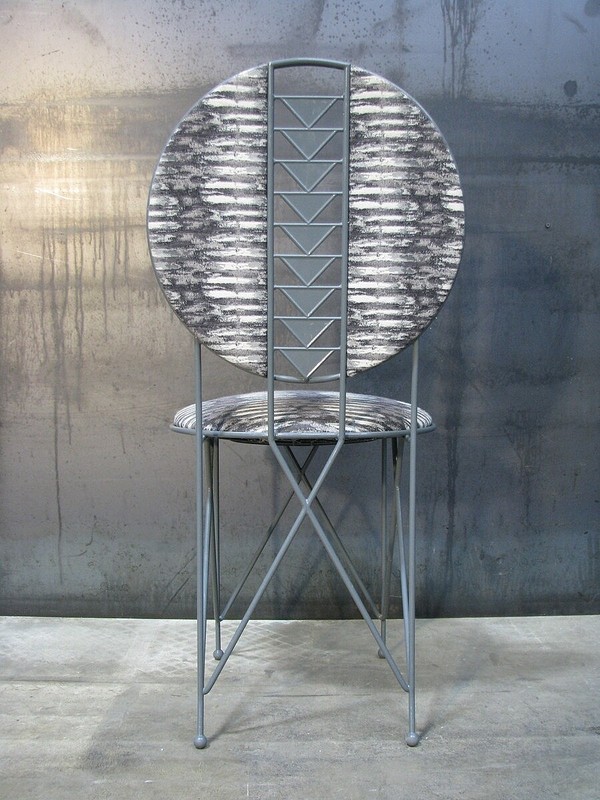 Frank Lloyd Wright Midway Enameled Grey Steel Table & 4 Chairs by Cassina gallery