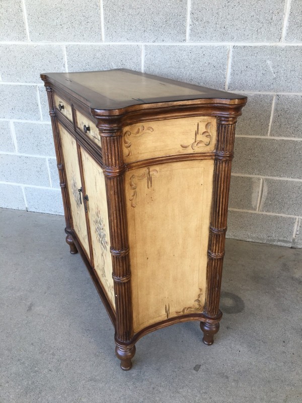 PULASKI FURNITURE PAINT DECORATED BRITISH COLONIAL STYLE CONSOLE TABLE gallery