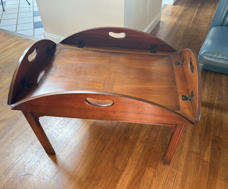 Vintage Chippendale Style Mahogany Butler’s Coffee Table gallery