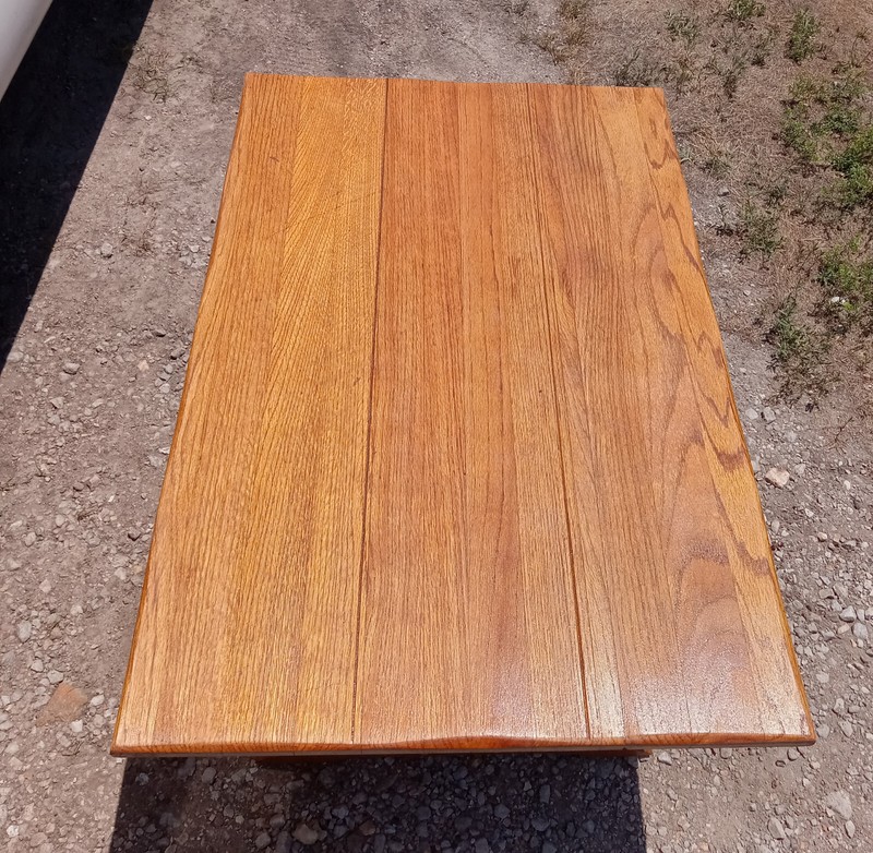 Mid Century Oak Wagon Wheel Coffee Table (CT310) gallery