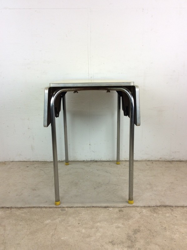 Mid Century Modern Small Yellow Formica Top Table with 2 Leafs