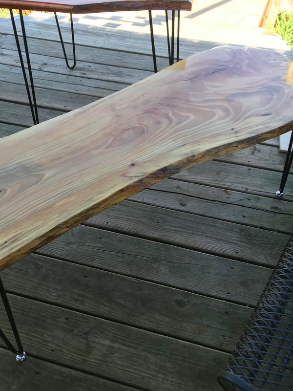 Live Edge Slab Cypress Coffee Table / Bench (CT-112) gallery