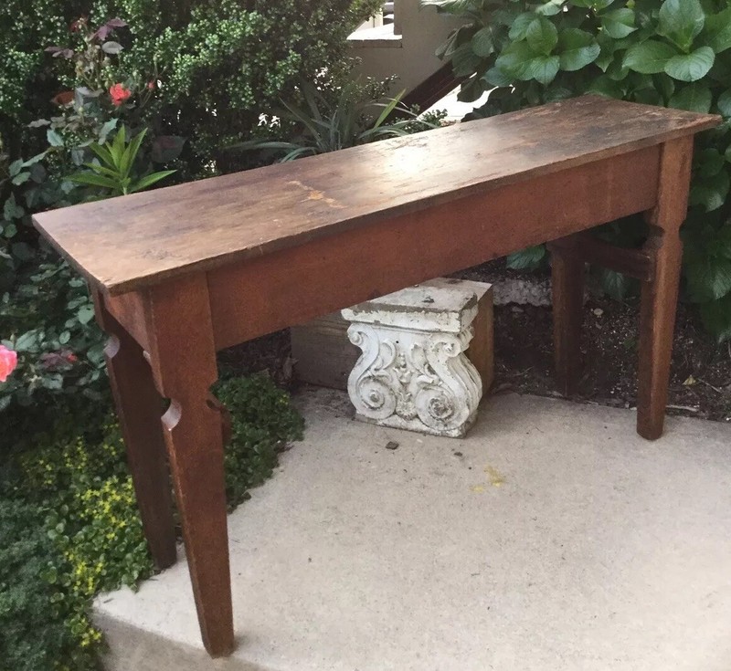 Antique Mixed Wood Primitive Middle Tennessee Side or Serving Refectory Table
