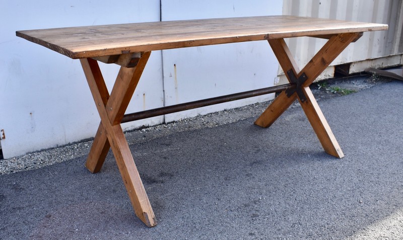 Pine "X" Base Trestle Table gallery