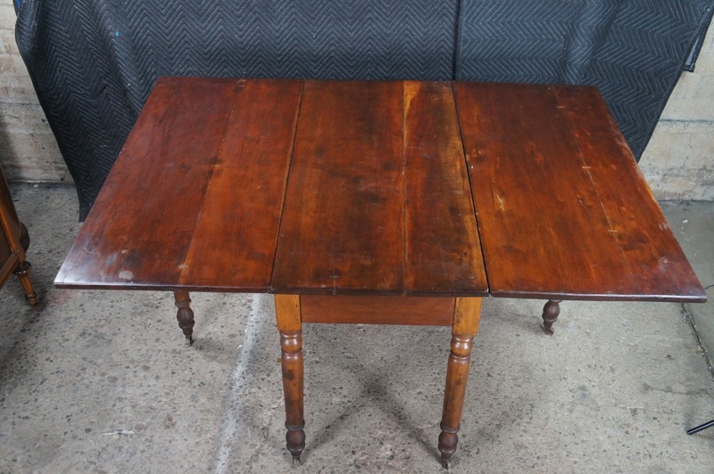 Antique Country Farmhouse Cherry Dropleaf Gateleg Dining Table Console gallery