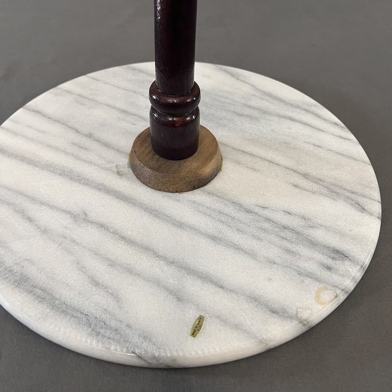 VTG Mahogany & Marble Top Pedestal Table 12x12x24” Plant Stand Victorian gallery