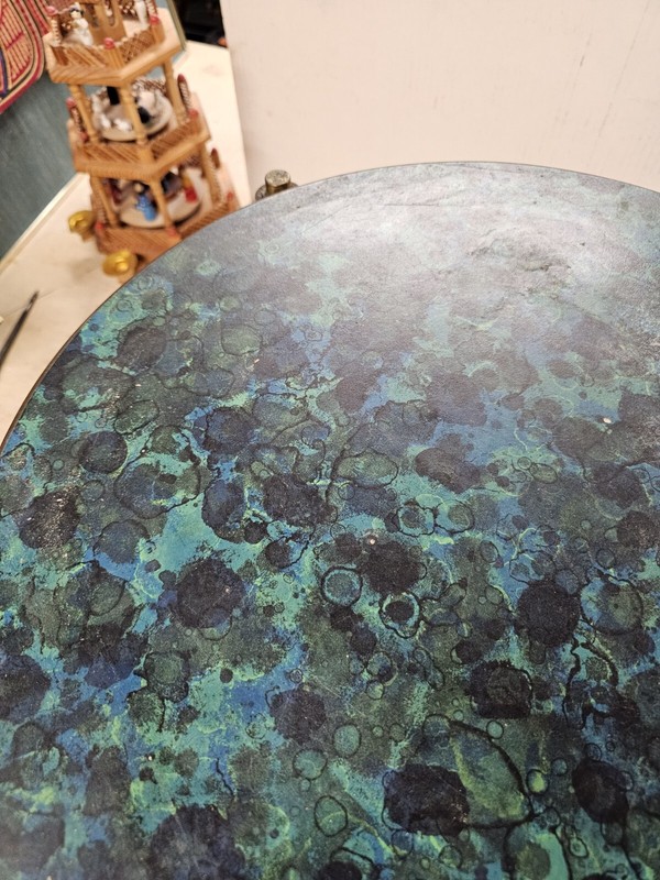 Mid Century Green & Blue Aqua Side Table MCM gallery