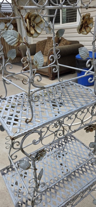 Vintage Italian wrought iron garden 3 Piece Stackable Mid Century Hand Crafted gallery