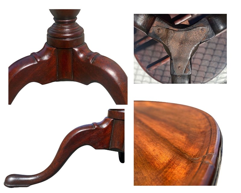 Antique Queen Anne Style Mahogany Dish Top Tea Table - Philadelphia Tilt Top gallery