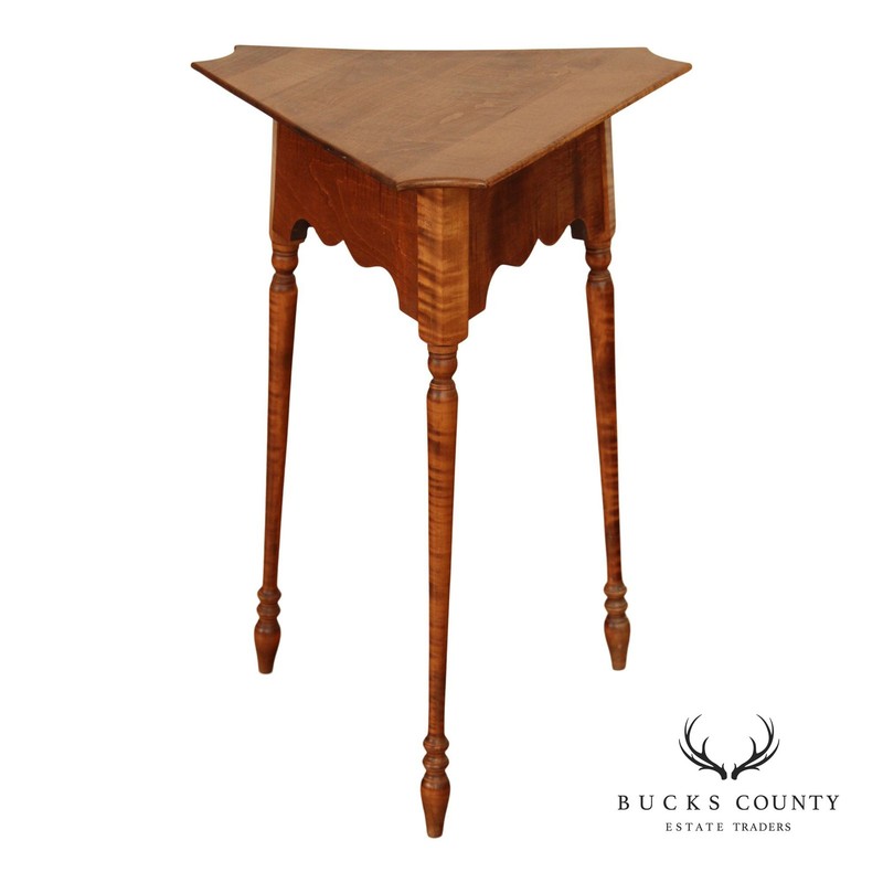 River Bend Ltd. Tiger Maple Corner Stand Table