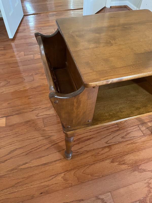 Vintage Ethan Allen Side Table with storage, Colonial by Baumritter Maple gallery